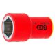 VDE dugókulcs hatszögletű, 3/8", 18 mm