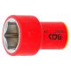 VDE dugókulcs hatszögletű, 3/8", 21 mm