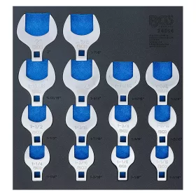   Hollanderkulcs készlet, coll méretek, 1/2", 14 darabos, tálcán