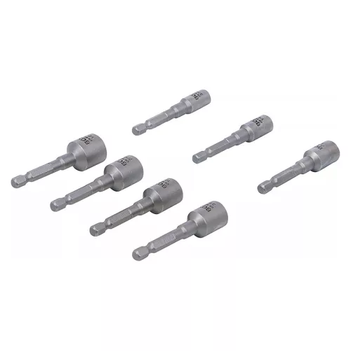 Sérült csavar és anya kiszedő készlet, 1/4"-os bit szárral, fúrógépekhez, 7 darabos