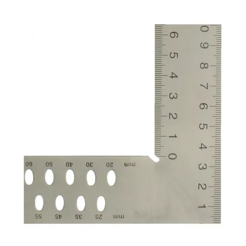 INOX ácsderékszög, 800 x 320 mm , jelölő furatokkal