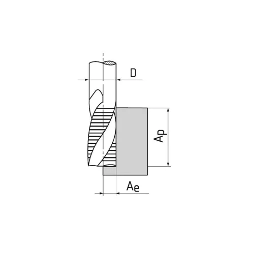 Kúposszárú nagyoló maró, Ø 12 mm, 30°, HSS-E-Co8, DIN845B/C, ZPS