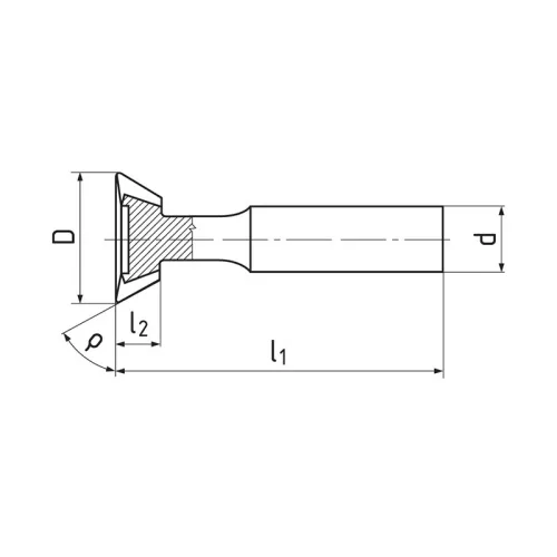 Szögmaró, szár felé csökkenő, Ø 16 x 45° x 4 mm, HSS-E-Co5, hengeres, DIN1833A, ZPS