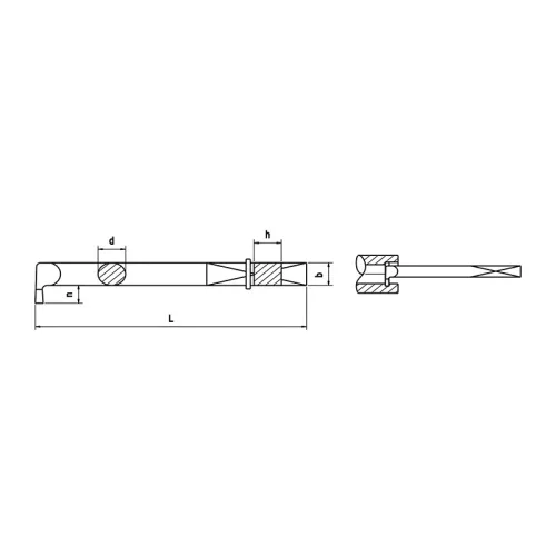 ISO11 furat beszúrókés, 8x8 mm, K10