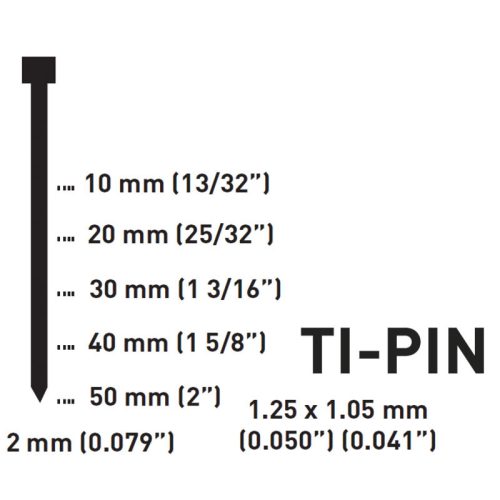 Belövőszög, TI-PIN, Ø1,25 x 10 mm, 5000 db, FERVI