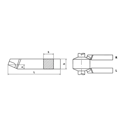 ISO1 egyenes forgácsoló esztergakés, 16x16 mm, P20