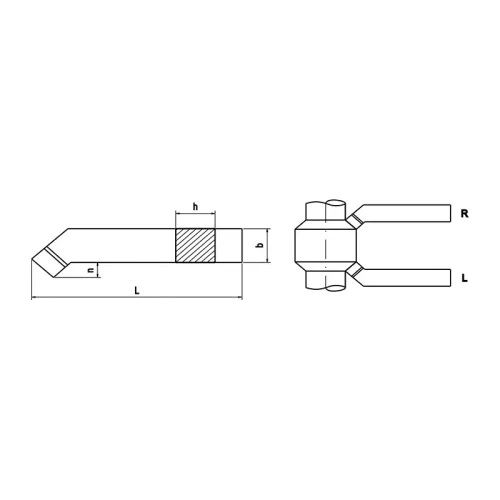 ISO2 hajlított esztergakés, 8x8 mm, K10