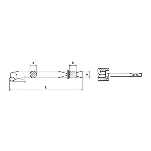 ISO8 átmenő furat esztergakés, 40x40 mm, P30