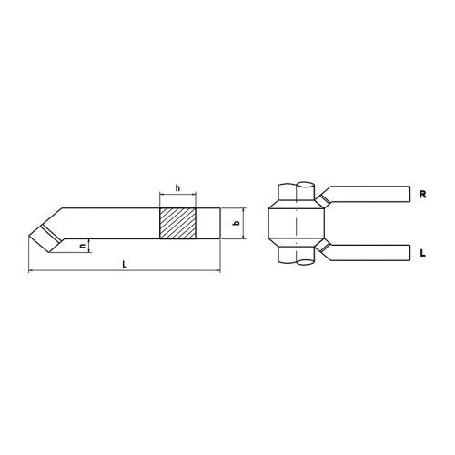 ISO2 hajlított esztergakés, 32x32 mm, M20