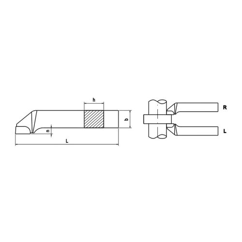 ISO6 oldalélű esztergakés, 10x10 mm, M20