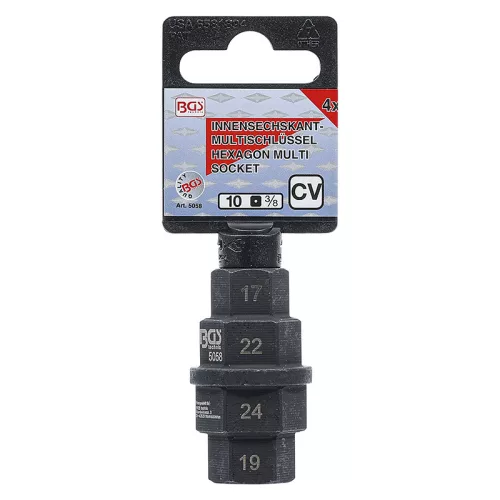 Motorkerékpár speciális betét, 3/8", 17 - 19 - 22 - 24 mm