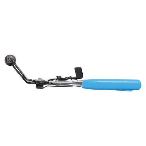 Tömlőbilincs fogó, hajlított, racsnis