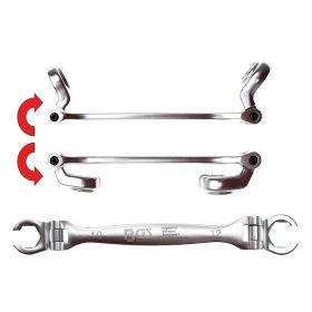   Nyitott csillagkulcs fékcsövekhez és csuklókhoz, 10x12 mm